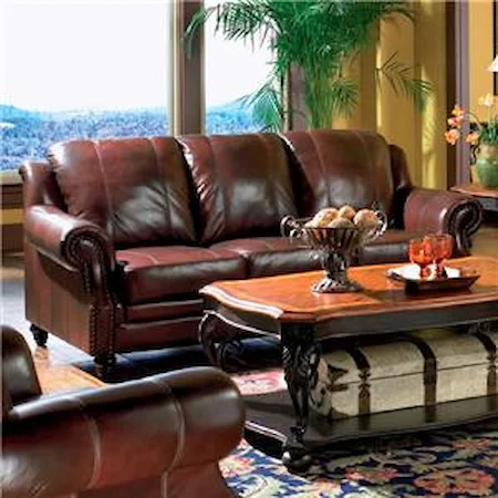 Rolled Arm Leather Sofa